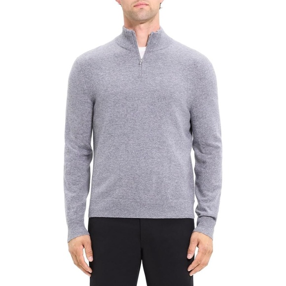 Theory Men's Hilles Quarter Zip Cashmere Sweater - Picture 1 of 6
